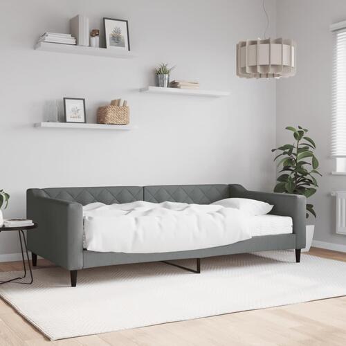 Daybed med madras 100x200 cm stof mørkegrå