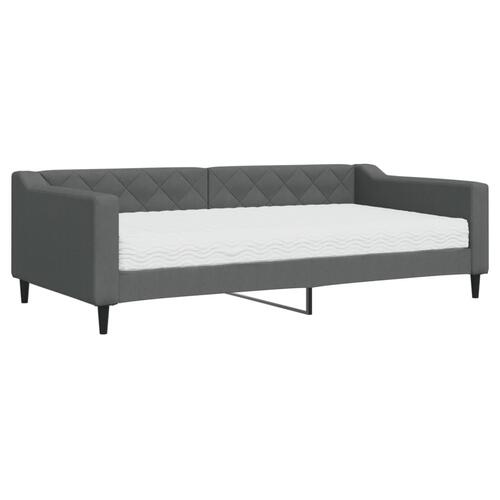 Daybed med madras 100x200 cm stof mørkegrå