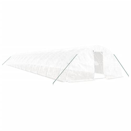 Drivhus med stålstel 120 m² 24x5x2,3 m hvid