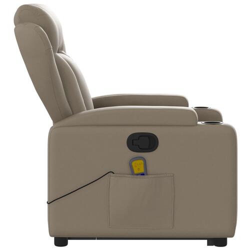 Løftestol med massagefunktion kunstlæder cappuccino