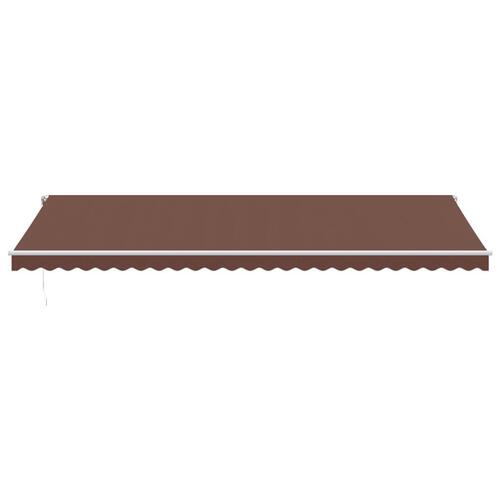 Markise med LED-lys 600x350 cm automatisk betjening brun