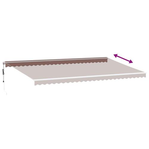 Markise med LED-lys 600x350 cm automatisk betjening brun