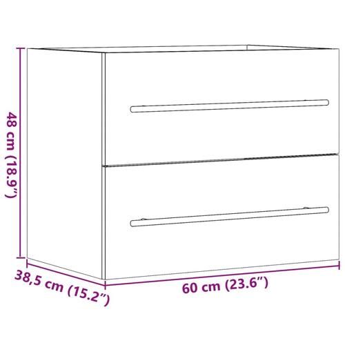 Vaskeskab 60x38,5x48 cm konstrueret træ sonoma-eg