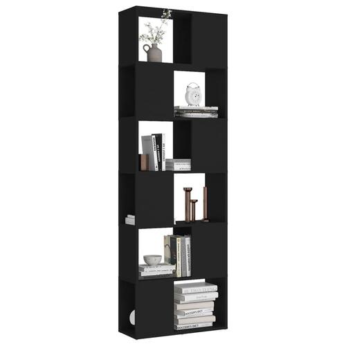 Bogreol/rumdeler 60x24x186 cm konstrueret træ sort