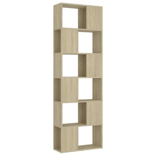 Bogreol/rumdeler 60x24x186 cm konstrueret træ sonoma-egetræ