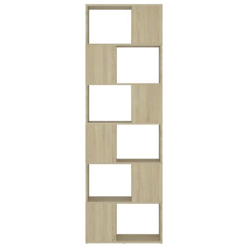 Bogreol/rumdeler 60x24x186 cm konstrueret træ sonoma-egetræ