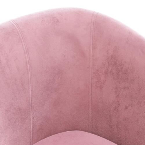 Lænestol med fodskammel velour pink