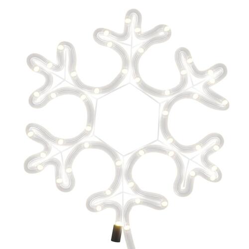 Snefnug 3 stk. 27x27 cm med LED-lys varmt hvidt lys