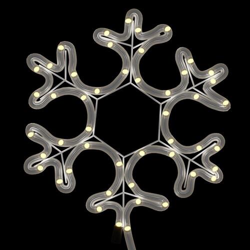 Snefnug 3 stk. 27x27 cm med LED-lys varmt hvidt lys