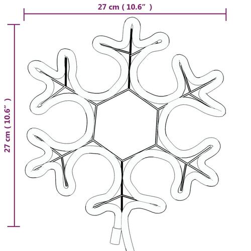 Snefnug 3 stk. 27x27 cm med LED-lys varmt hvidt lys