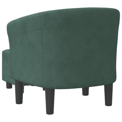 Lænestol med fodskammel velour mørkegrøn