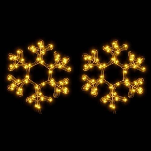 Snefnug 2 stk. 27x27 cm med LED-lys varmt hvidt lys
