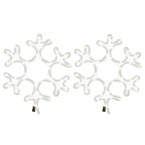 Snefnug 2 stk. 27x27 cm med LED-lys varmt hvidt lys