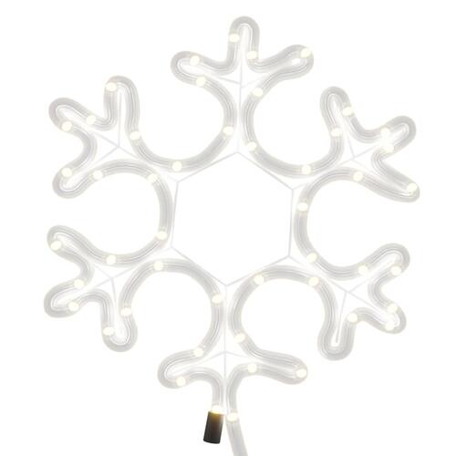Snefnug 2 stk. 27x27 cm med LED-lys varmt hvidt lys