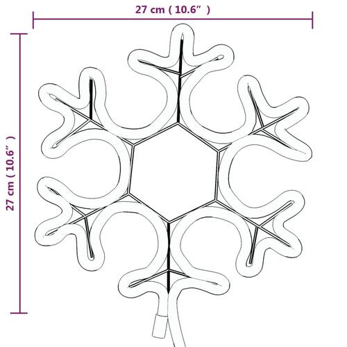 Snefnug 2 stk. 27x27 cm med LED-lys varmt hvidt lys