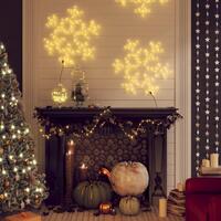 Snefnug 2 stk. 59x59 cm med LED-lys varmt hvidt lys