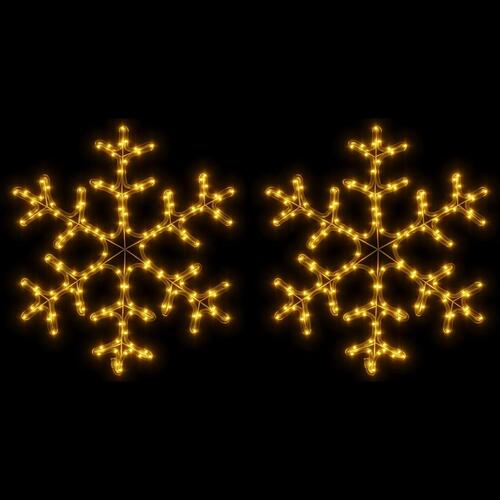 Snefnug 2 stk. 59x59 cm med LED-lys varmt hvidt lys