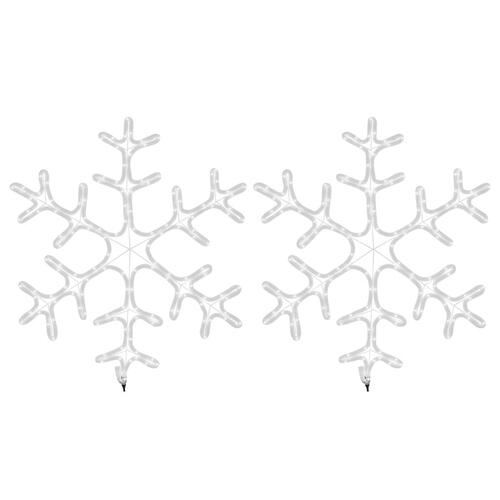 Snefnug 2 stk. 59x59 cm med LED-lys varmt hvidt lys