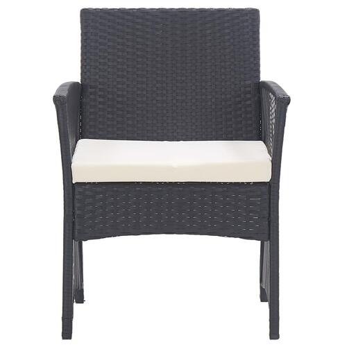 Havestole med hynder 2 stk. polyrattan sort