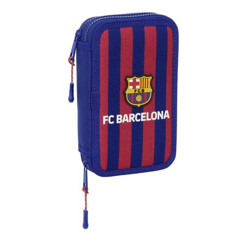 Dobbelt penalhus F.C. Barcelona Rødbrun Marineblå 12.5 x 19.5 x 4 cm 28 Dele