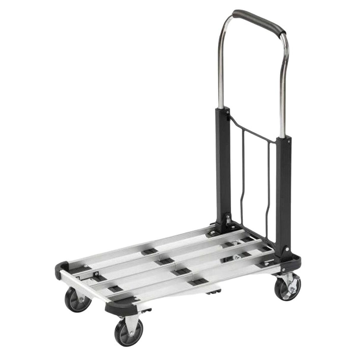 Meister foldbar transportvogn 150 kg - 4 hjul, aluminium, sort