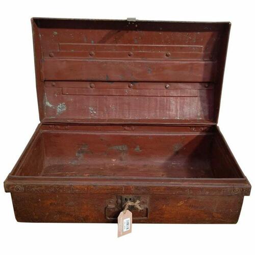 Dekorativ kuffert Alexandra House Living Brun Jern Traditionel stil 39 x 27 x 70 cm
