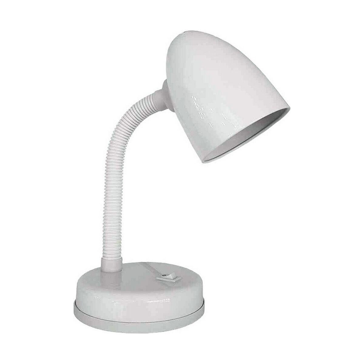 EDM Amsterdam skrivebordslampe - hvid metal, E27, 60 W, 13 × 34 cm
