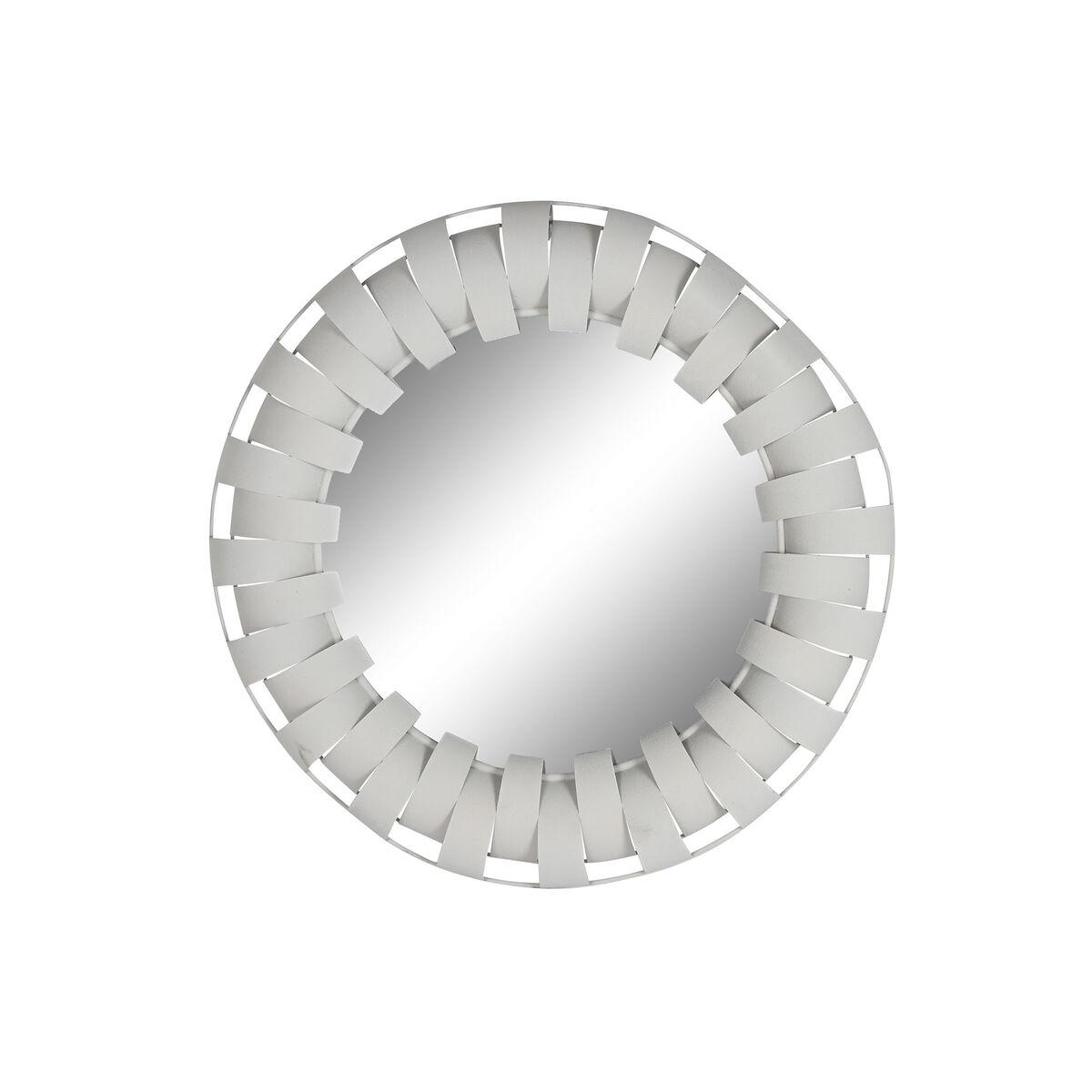 Vægspejl - hvid/beige, cirkulær, 87 × 87 cm
