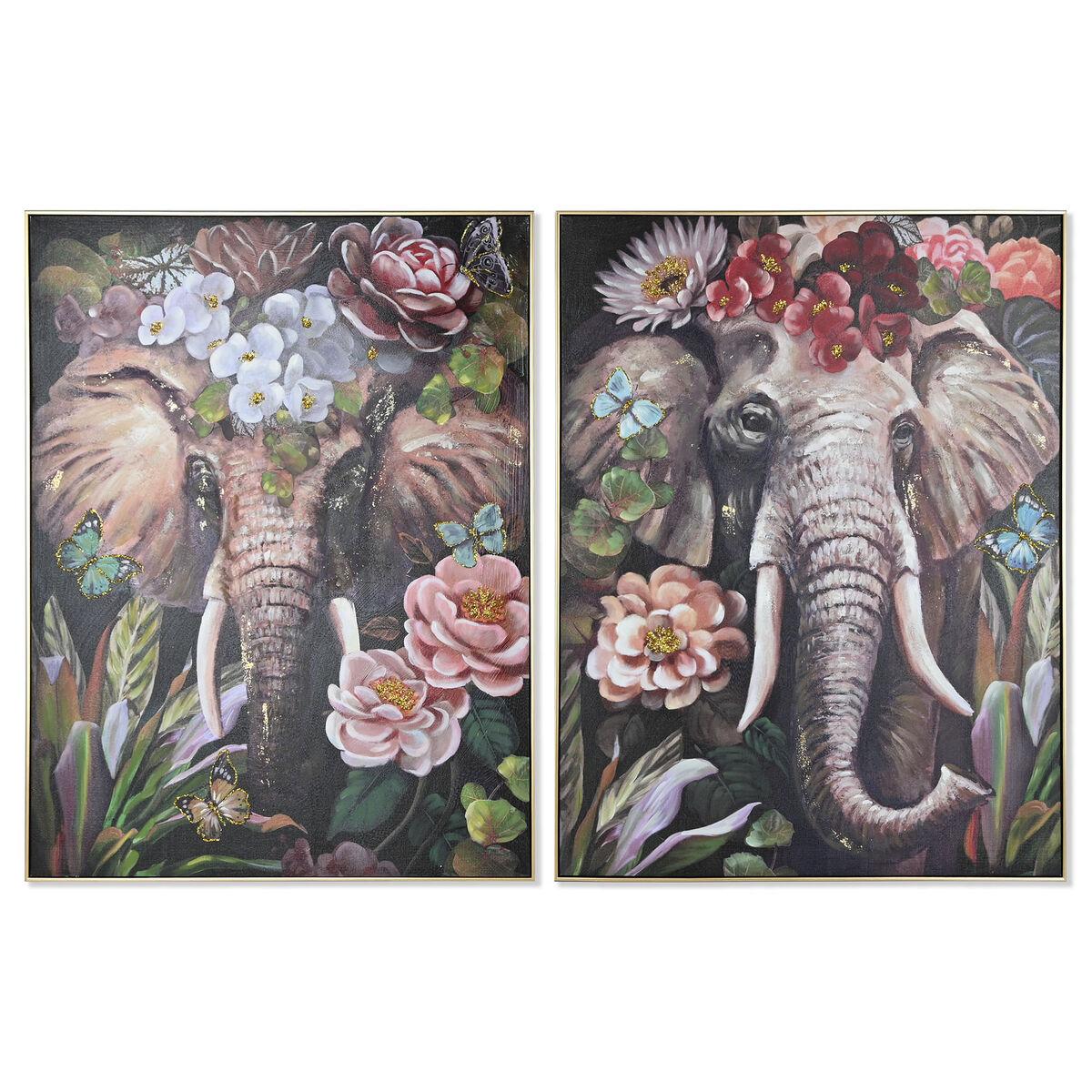 Lærredsmaleri - Elefant, 92 × 4,5 × 122 cm