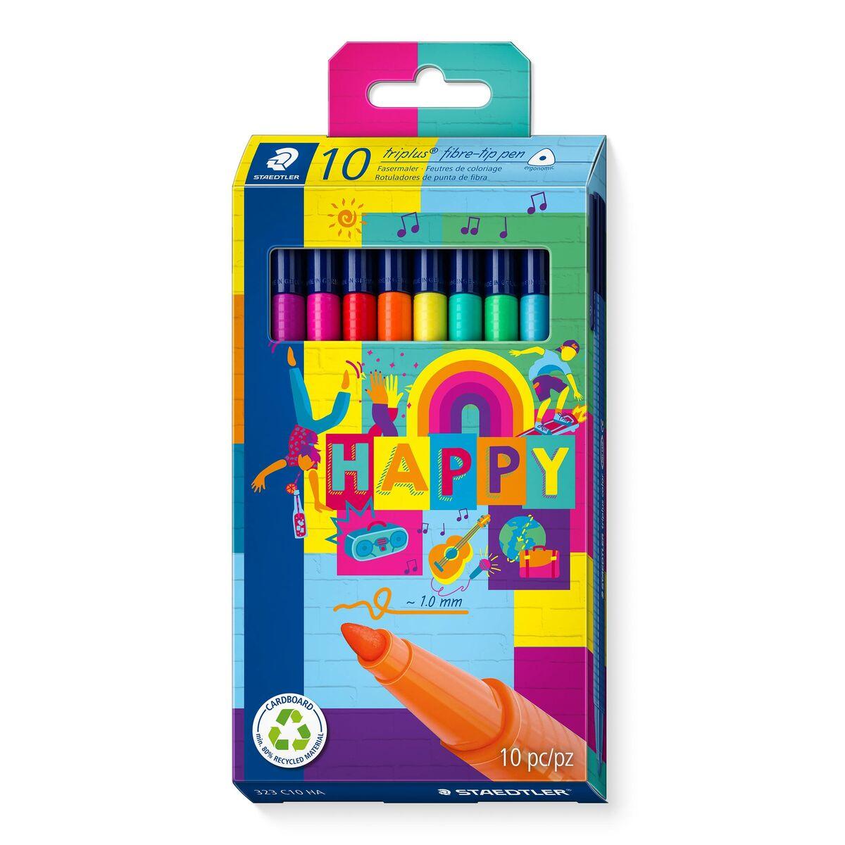 Staedtler Triplus fiberpenne - 10 stk., multifarver