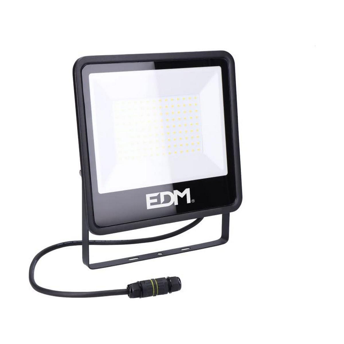LED projektør udendørs EDM Black Series 100 W 6400 K - sort