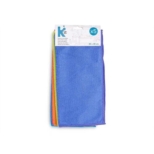 Rengøringsklude Multifarvet 30 x 30 x 0,02 cm (12 enheder)