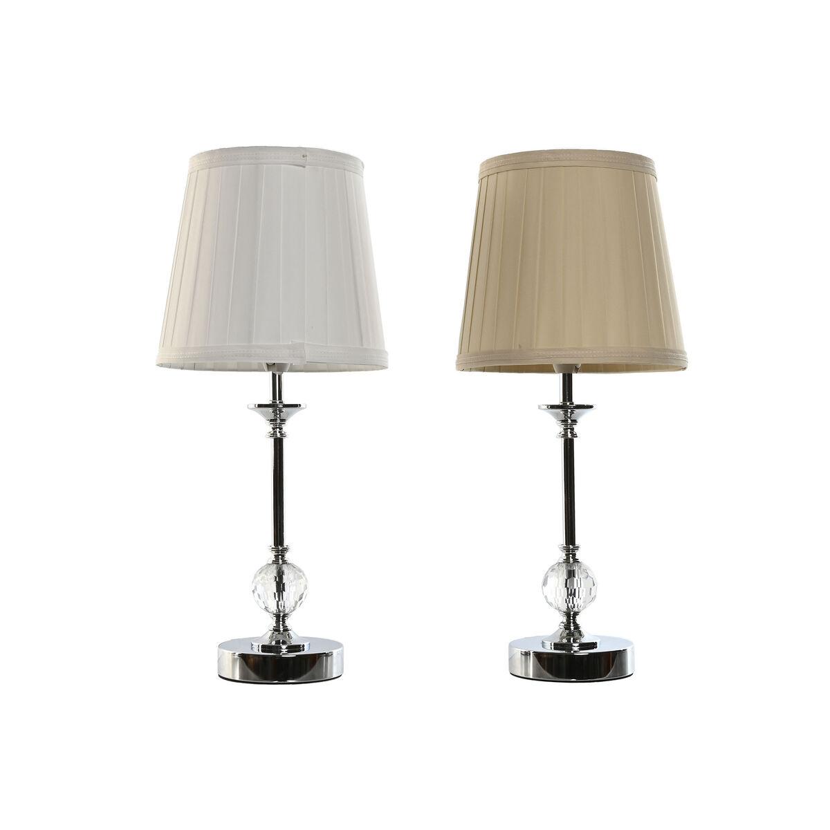 Bordlamper - hvid/beige, metal, 25 W, 20 × 20 × 46 cm (sæt á 2)
