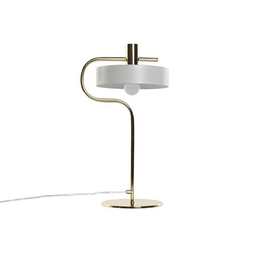 Bordlampe Home ESPRIT Hvid Gylden Metal 220 V 28 x 18 x 46 cm