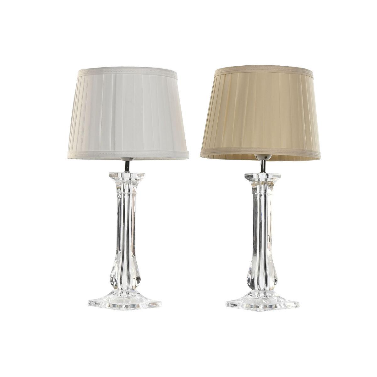 Bordlamper sæt - hvid/beige, E27, 60 W, 25 × 25 × 50 cm (2 stk)