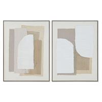 Maleri Home ESPRIT Hvid Beige Abstrakt Skandinavisk 62 x 3,2 x 82 cm (2 enheder)