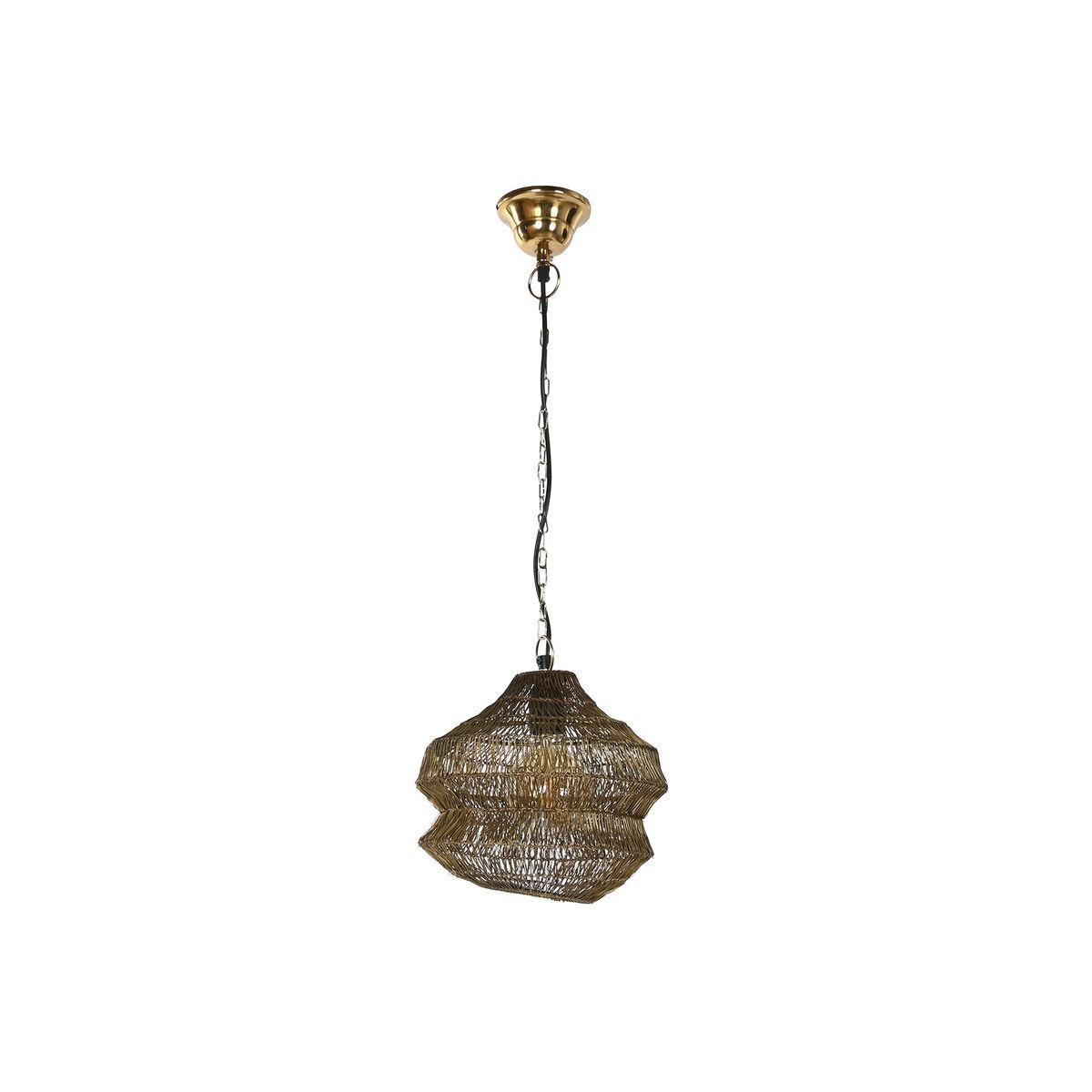 Loftslampe - gylden metal/jern, E27, 50 W, 26 × 26 × 24 cm