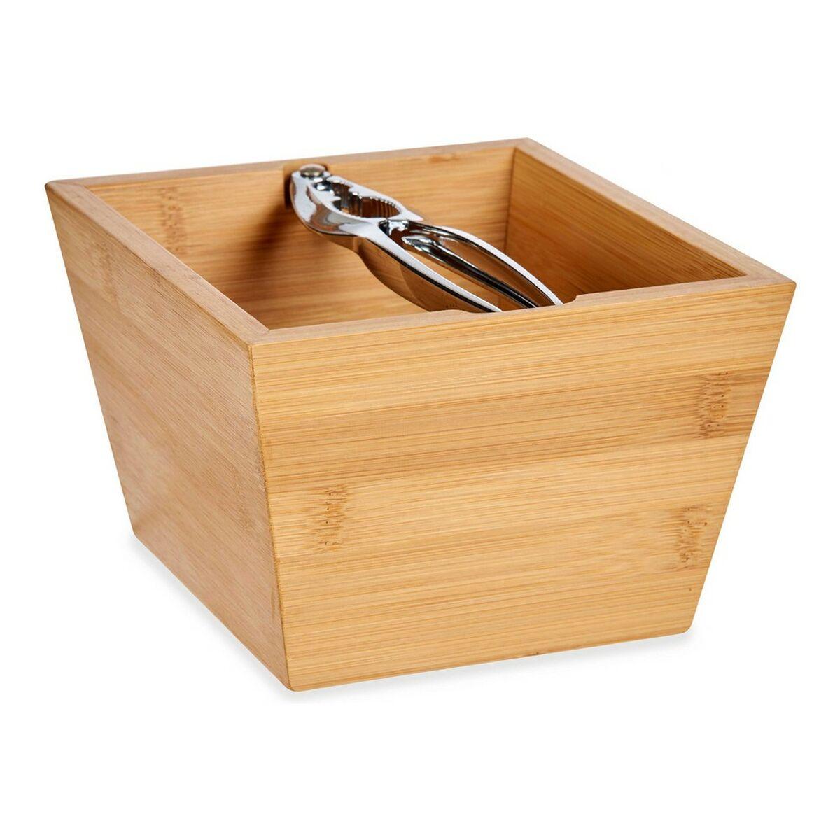 Nøddeknækker sæt Kinvara - bambus skål & metal nøddeknækker, brun 16 × 16 × 11 cm