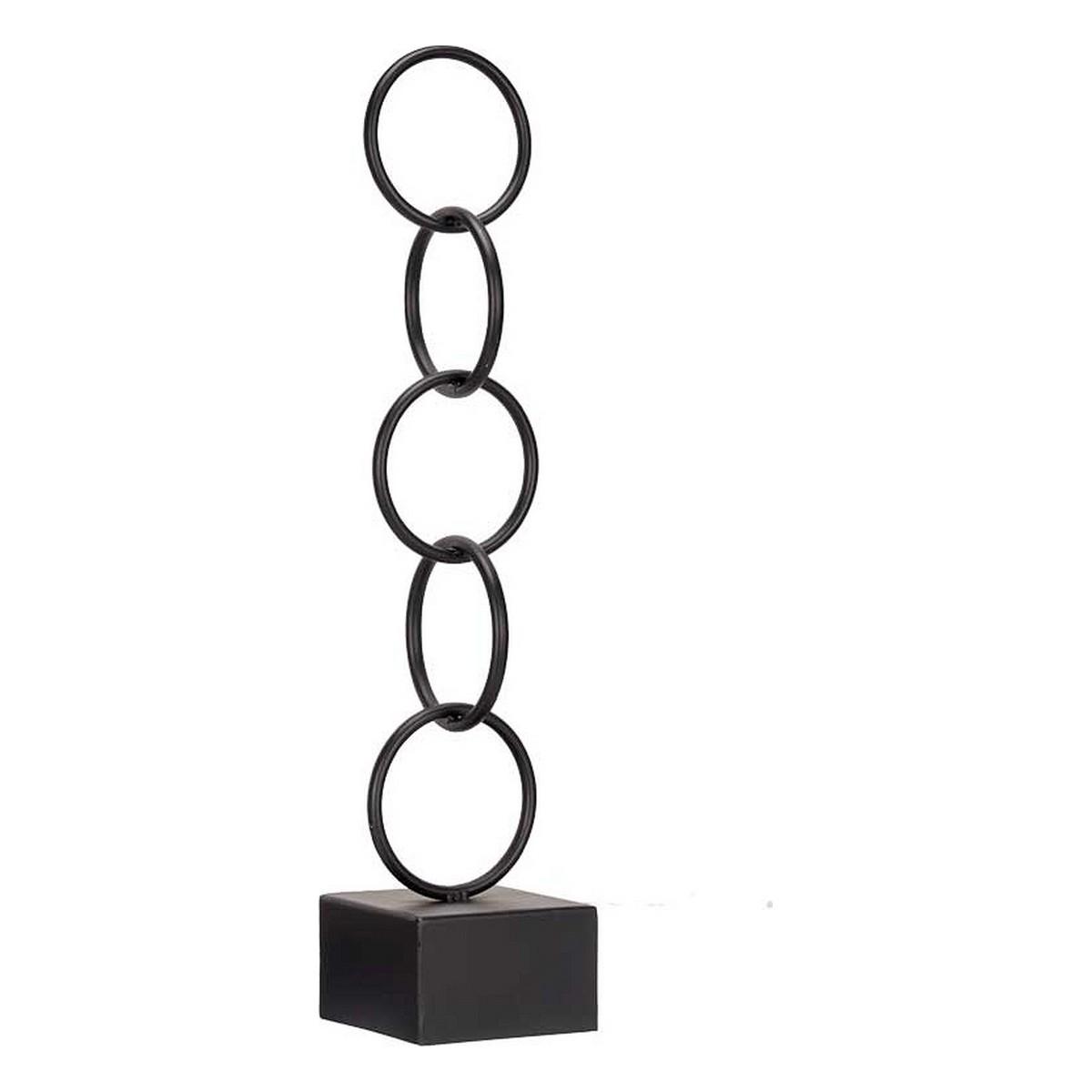 Dekoration figur - sort ringe, 12,5 × 60,5 × 12,5 cm