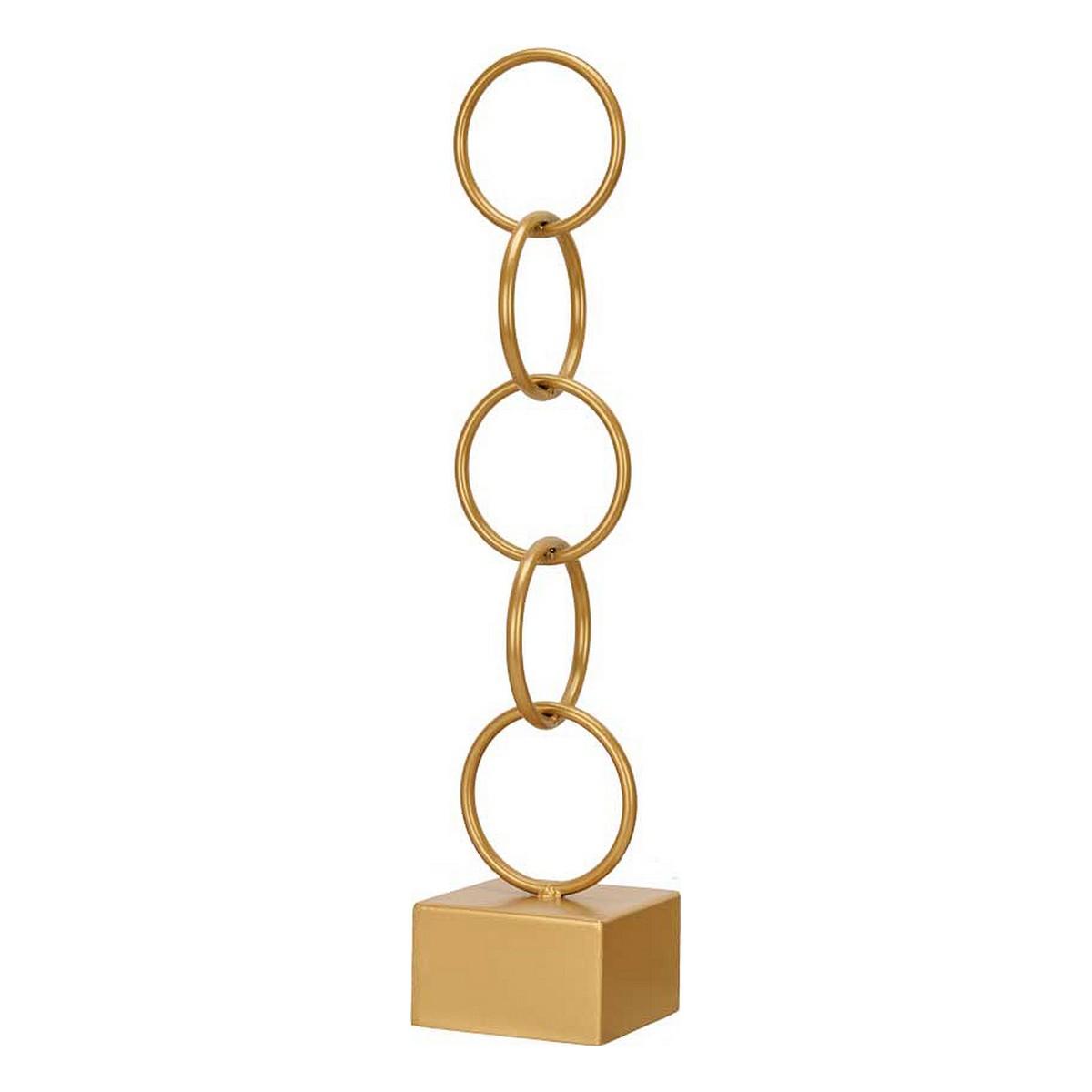 Dekoration gylden ringe figur - 12,5 × 60,5 × 12,5 cm
