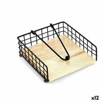 Servietholder Confortime 158733 Sort Metal 19 x 19 x 7 cm (12 enheder)