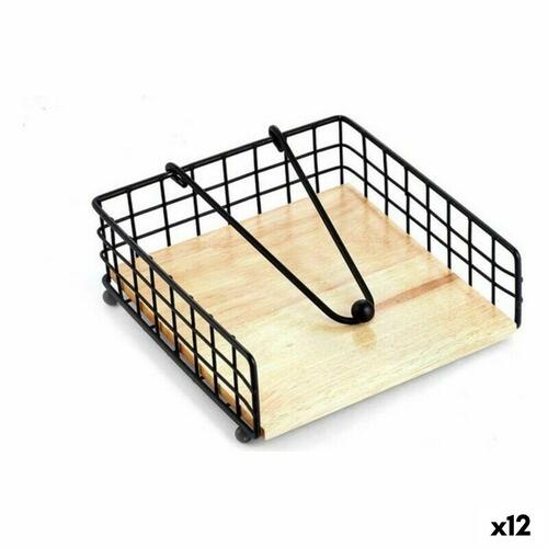 Servietholder Confortime 158733 Sort Metal 19 x 19 x 7 cm (12 enheder)