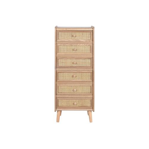 Kommode Home ESPRIT Natur Rattan Paulonia træ 40 x 30 x 104 cm