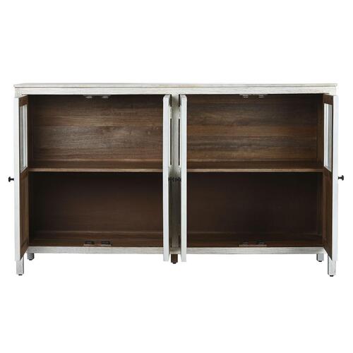 Skænk Home ESPRIT Hvid Krystal Mangotræ 175 x 45,2 x 105 cm