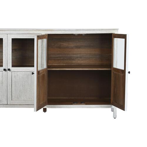 Skænk Home ESPRIT Hvid Krystal Mangotræ 175 x 45,2 x 105 cm