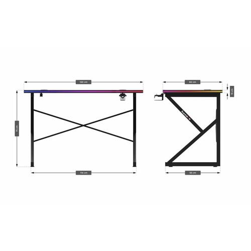 Skrivebord Huzaro HZ-Hero 1.7 RGB Black