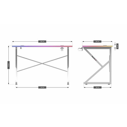 Skrivebord Huzaro HZ-Hero 1.7 RGB White