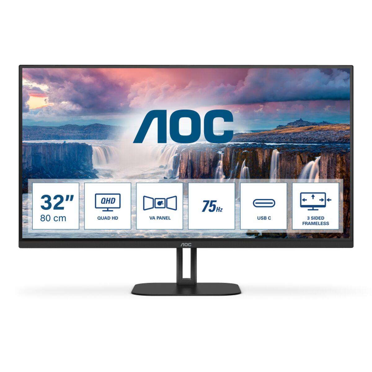 Skærm AOC Q32V5CE/BK Quad HD 31,5" 75 Hz