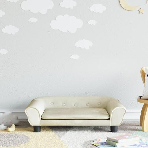Sofa til børn 70x45x26 cm velour cremefarvet