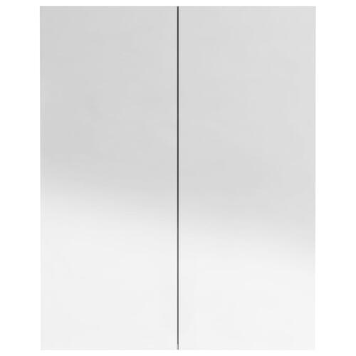 Badeværelsesskab med spejl 60x15x75 cm MDF skinnende sort